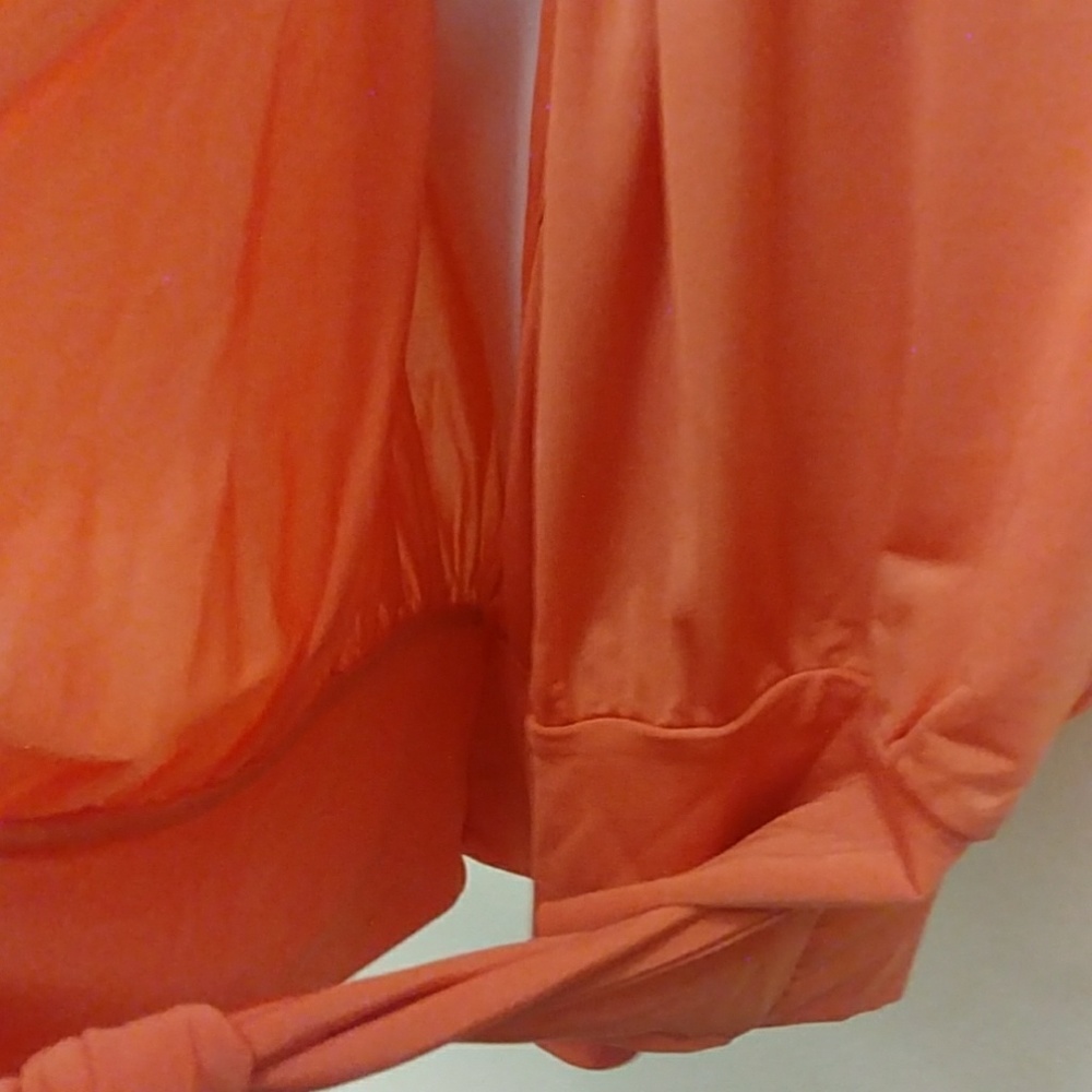 Bebe Sexy Orange Faux Wrap Top - Picture 3 of 8
